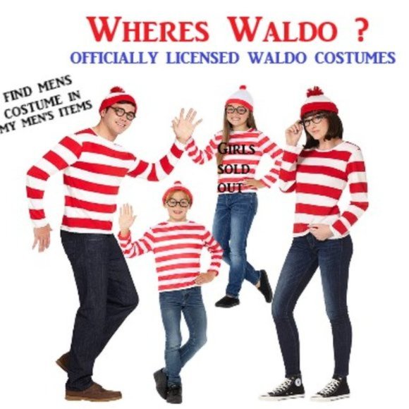 Where's Waldo Red/White Striped Shirt Men's Halloween Costume Set New/N… - Picture 8 of 15